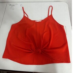 Lush Womens Fiesta Red Front Knot V-Neck Camisole Tank Top T13454B-047 Small